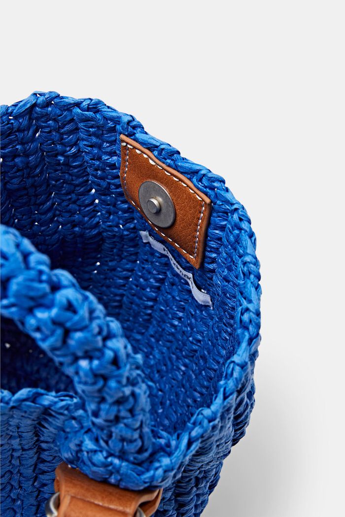 Woven Straw Crossbody Bag, BRIGHT BLUE, detail image number 4