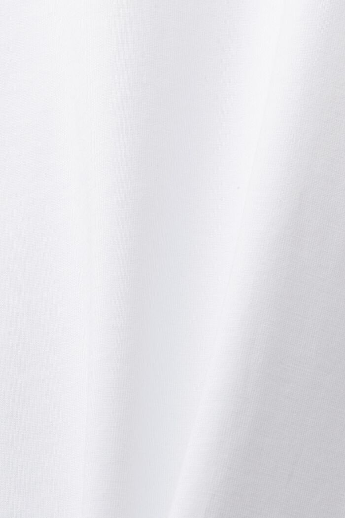 100%純棉平織布圓領T恤, 白色, detail image number 5