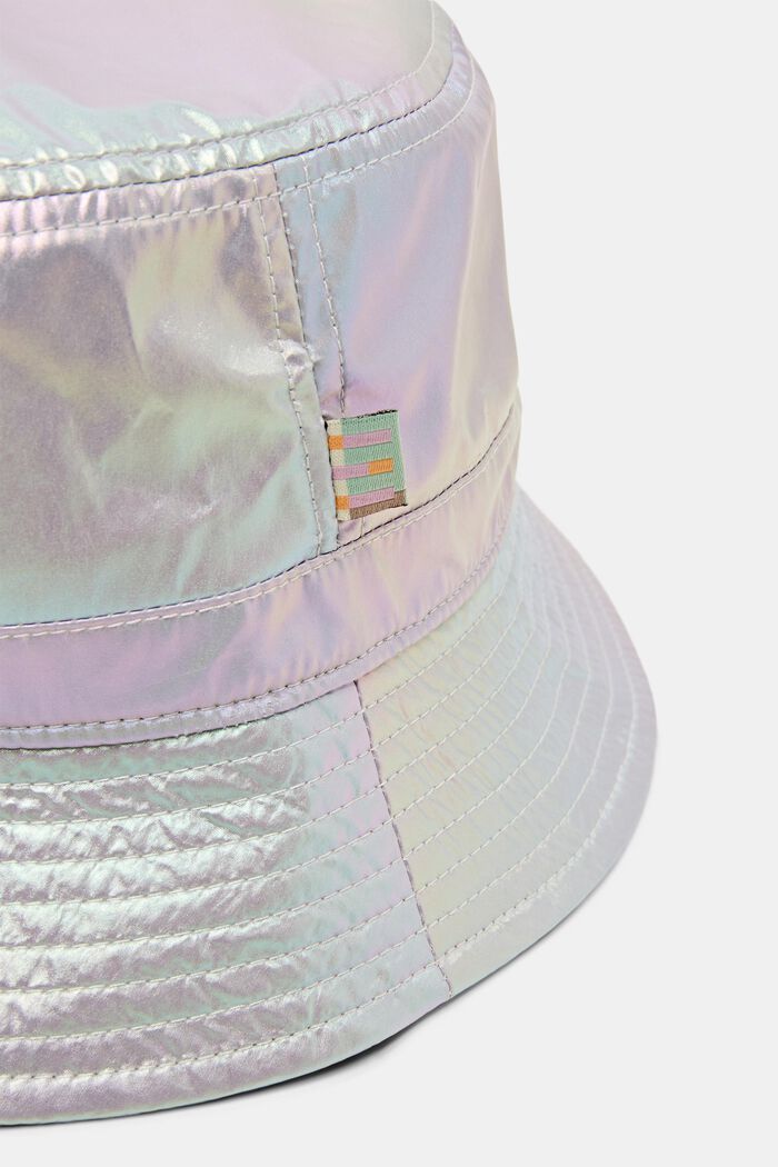 LOGO標誌金屬光感漁夫帽, 銀色, detail image number 1