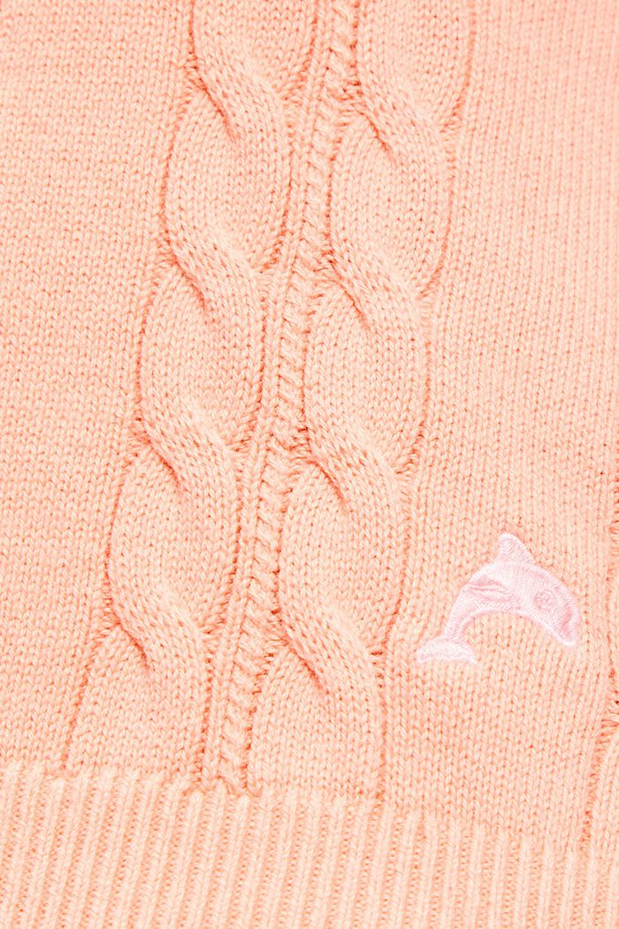 海豚LOGO絞花吊帶上衣, 粉紅色, detail image number 4