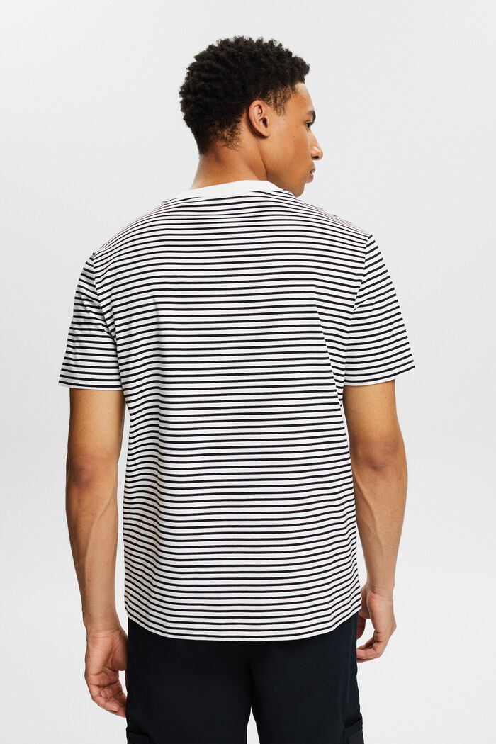 Striped Cotton Jersey T-Shirt, BLACK, detail image number 2
