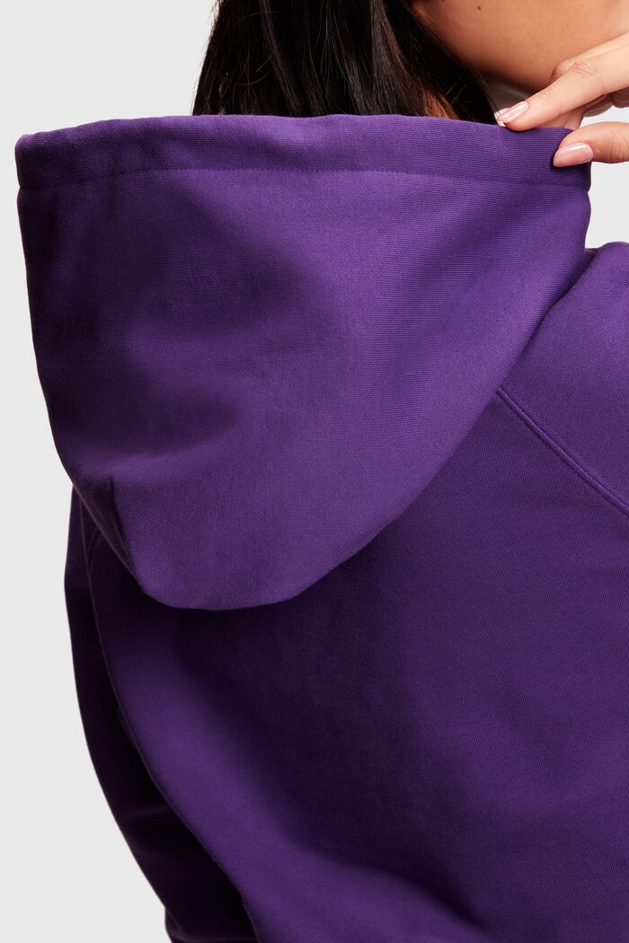 短款LOGO圖案連帽衛衣, 紫色, detail image number 3