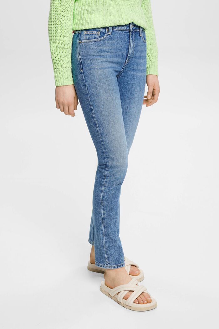 Mid-rise straight leg jeans, BLUE LIGHT WASHED, detail image number 0