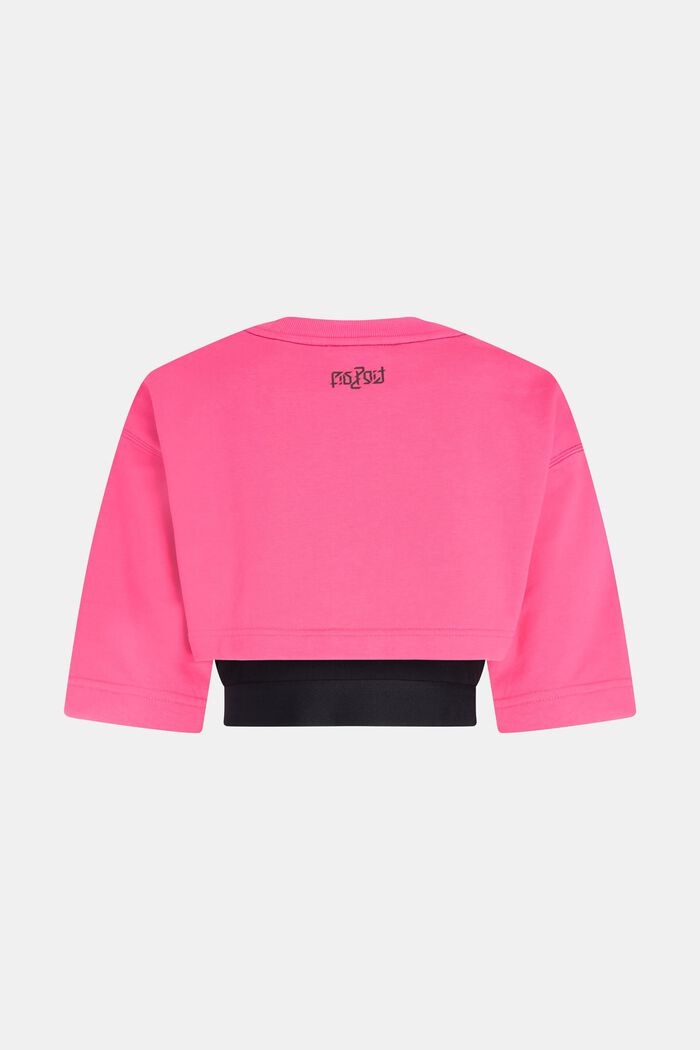 螢光印花標誌短身衛衣兩件套, 粉紅色, detail image number 9