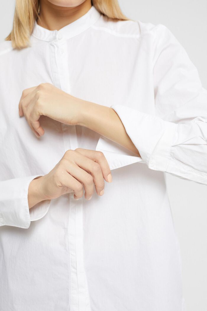 圓領有機棉女裝恤衫, 白色, detail image number 2