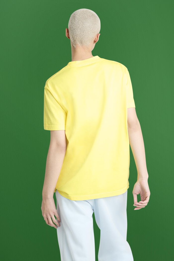 ‌超大廓形棉質平織布LOGO標誌T恤, 石灰黃, detail image number 2