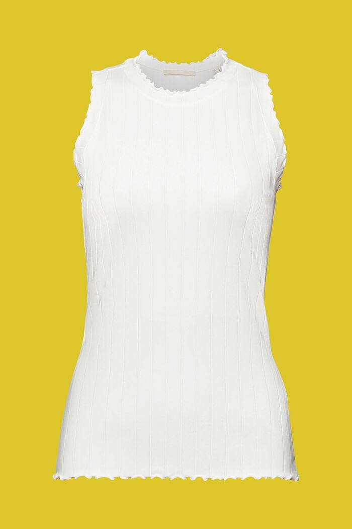 Ribbed sleeveless top, OFF WHITE, detail image number 6