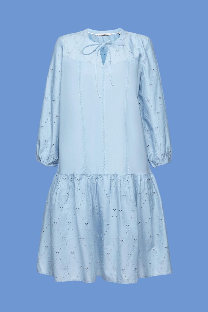 純棉刺繡連身裙, 淺藍色, detail image number 5