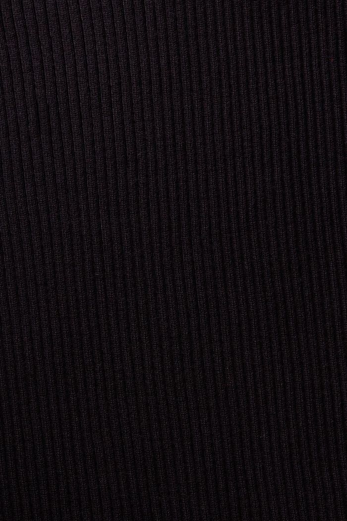 螺紋針織鉛筆裙, 黑色, detail image number 5