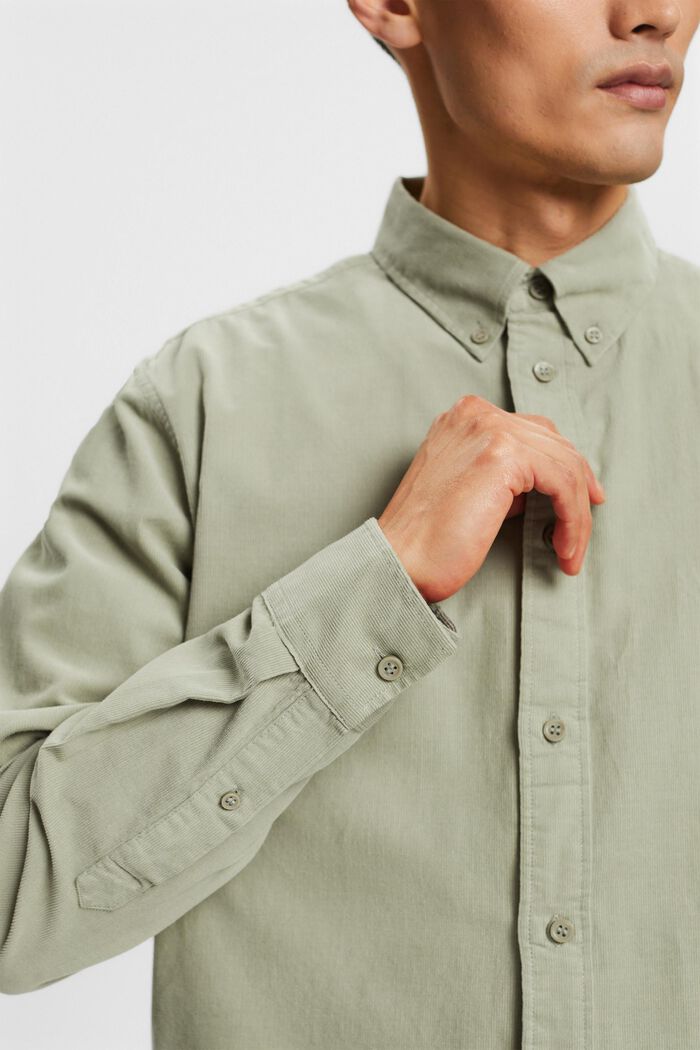 100%純棉燈芯絨恤衫, 淺綠色, detail image number 2