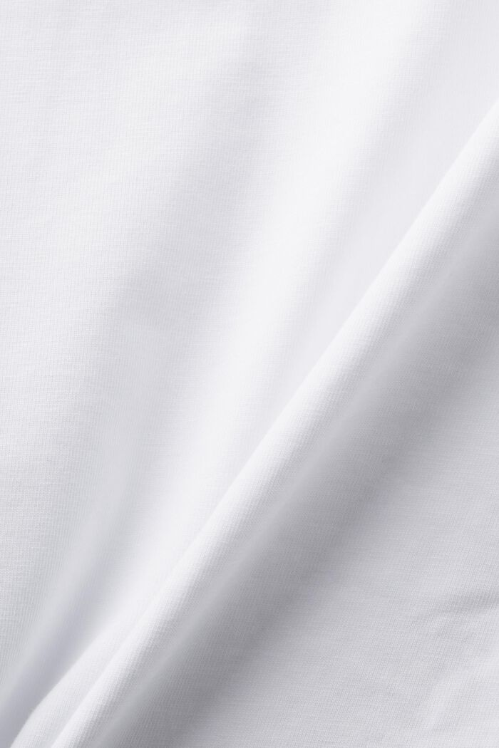 花卉圖案LOGO標誌T恤, 白色, detail image number 5