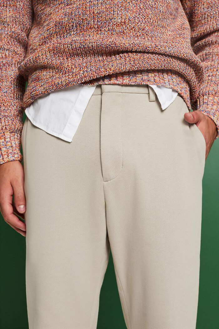 ‌棉質混紡針織長褲, 米色, detail image number 3