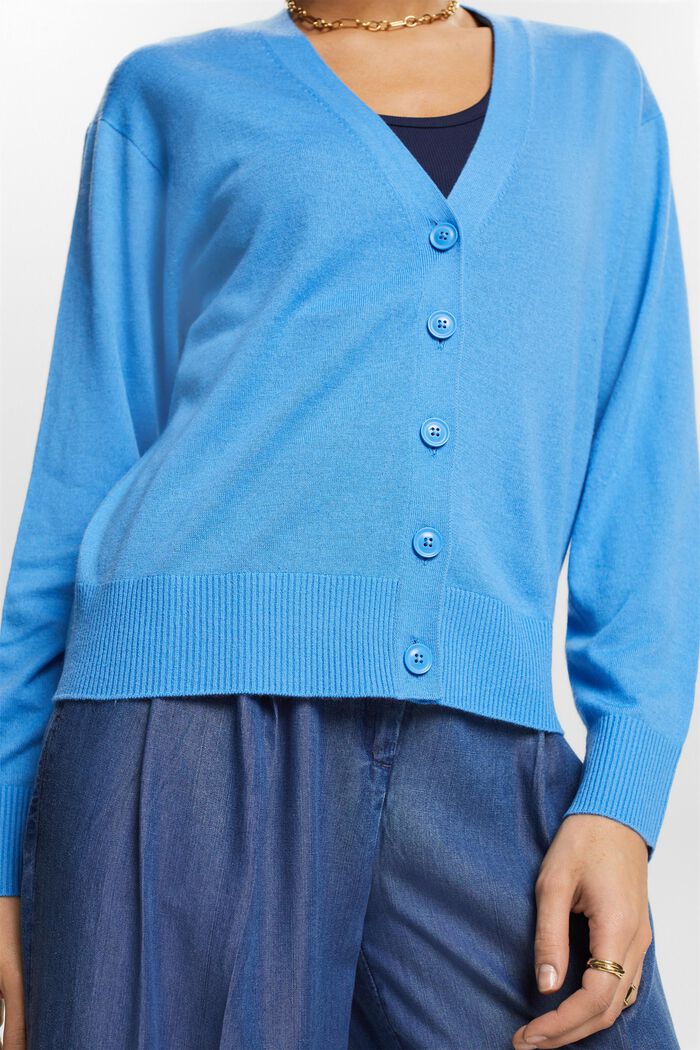 ‌混編雜色羊絨開衫, 藍色, detail image number 3