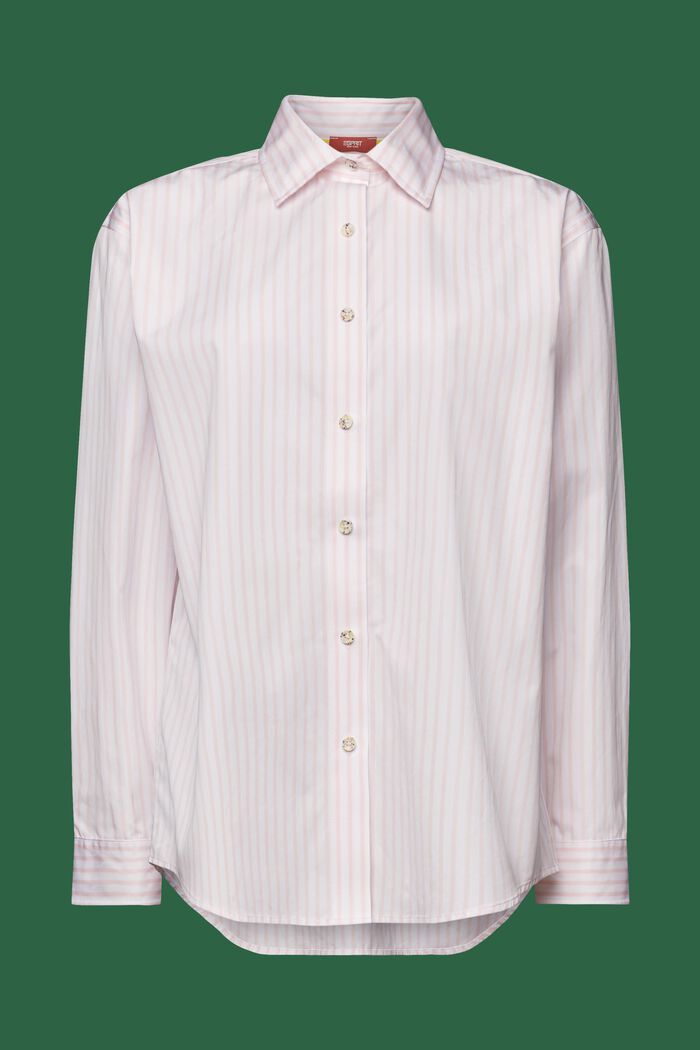 Striped Poplin Shirt, 淺粉紅色, detail image number 5