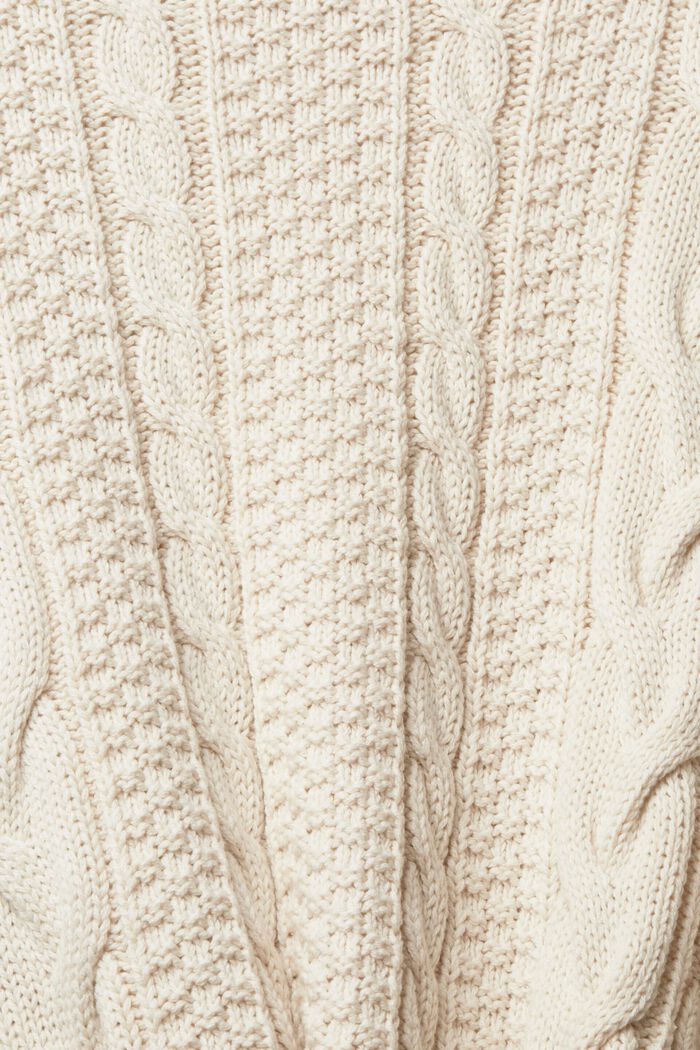 絞花針織毛衣, 白色, detail image number 5