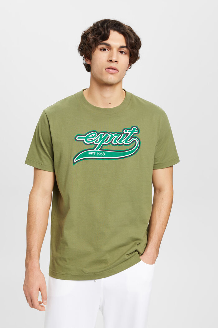 ‌復古LOGO標誌印花棉質T恤, 橄欖綠, detail image number 0