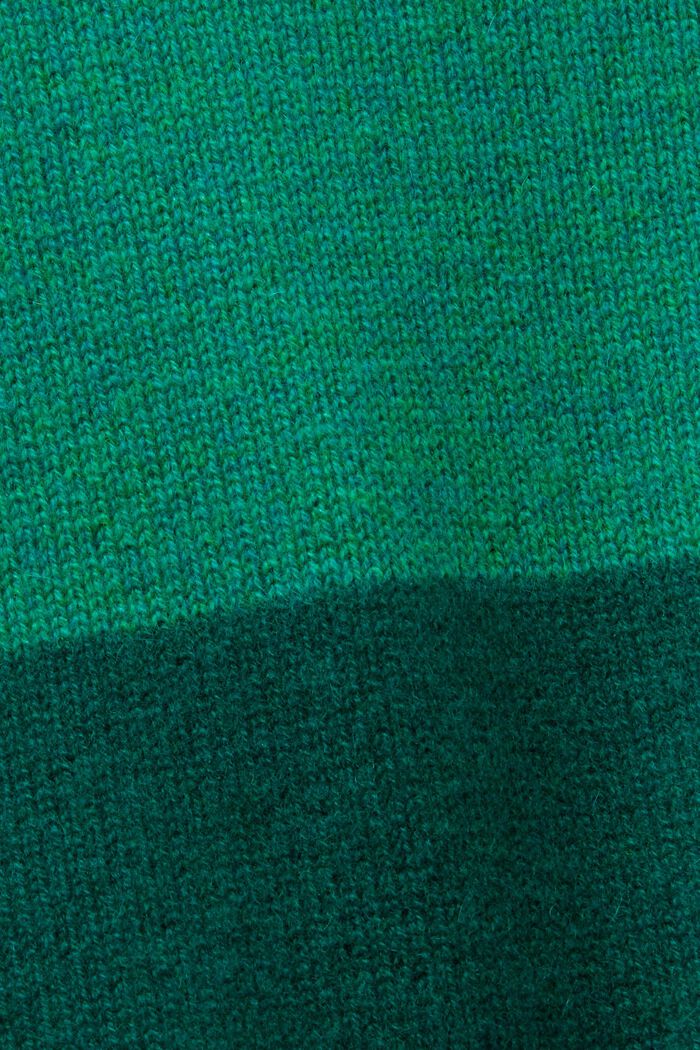 ‌V領橄欖球條紋羊絨開衫, 翡翠綠, detail image number 5