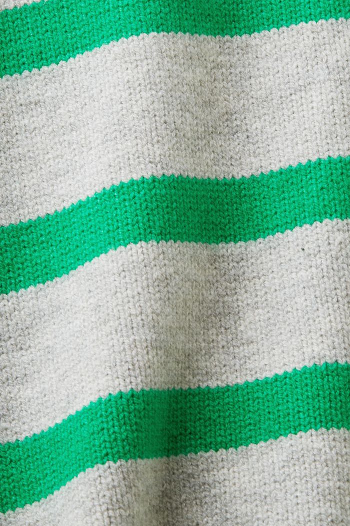‌條紋連帽毛衣, LIGHT GREY/GREEN, detail image number 5