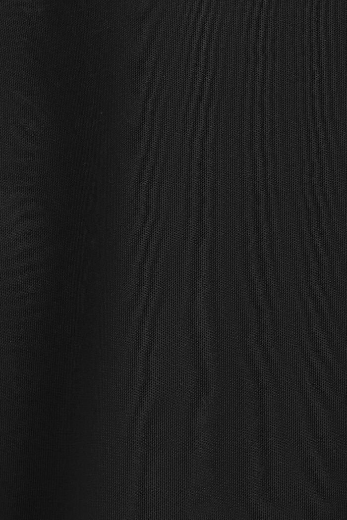 短款LOGO標誌棉質平織布T恤, 黑色, detail image number 4