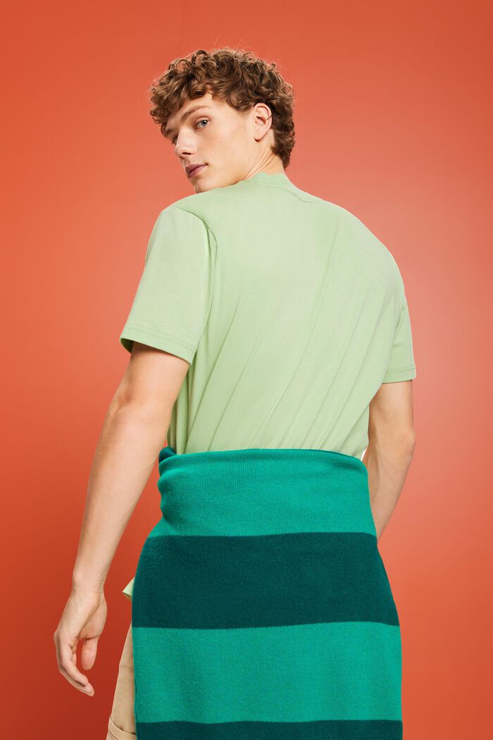 ‌超大廓形棉質平織布LOGO標誌T恤, 淺綠色, detail image number 2