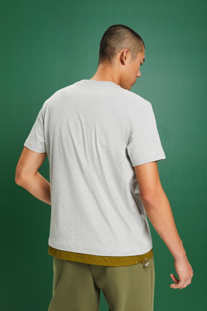 抽繩棉質平織布T恤, 淺灰色, detail image number 4