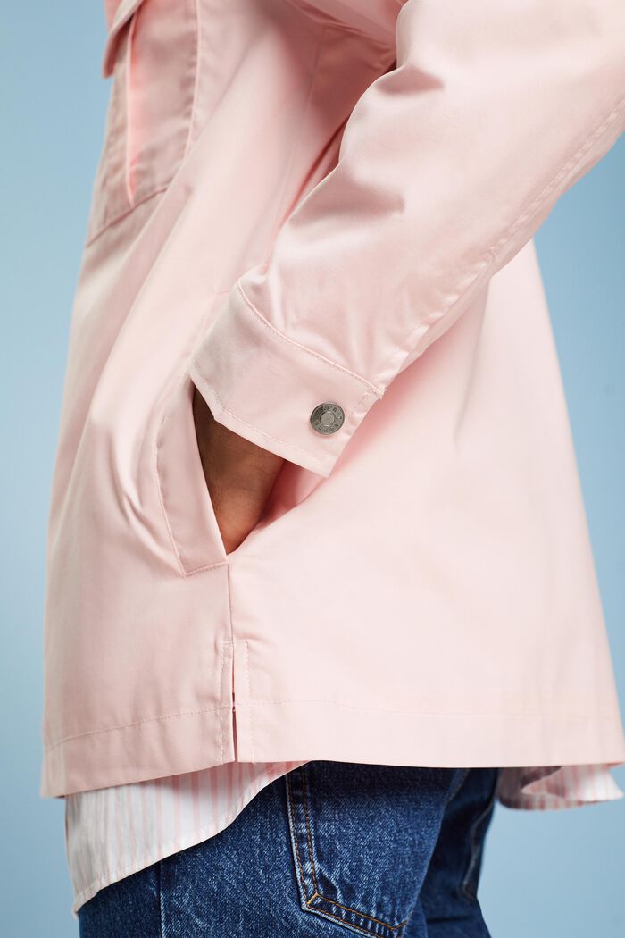 斜紋布恤衫式外套, 淺粉紅色, detail image number 3