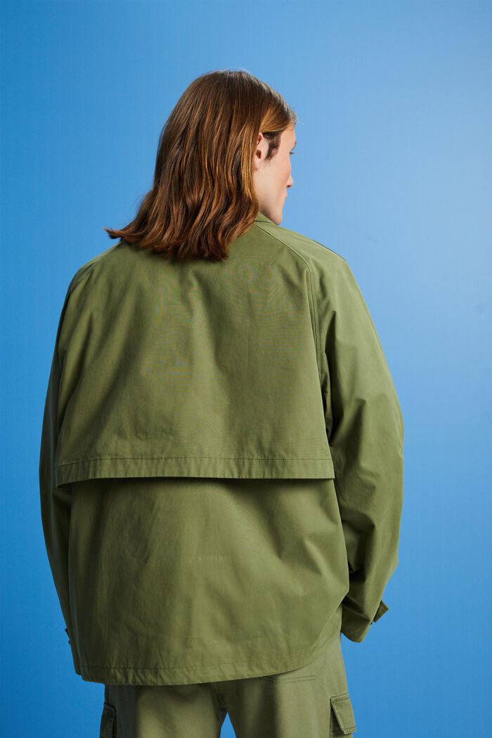 混紡棉野戰外套, 橄欖綠, detail image number 3