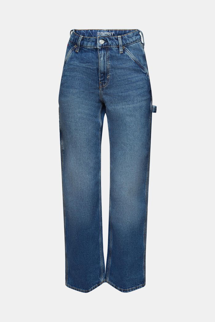 High-Rise Carpenter Retro Straight Jeans, BLUE MEDIUM WASHED, detail image number 7