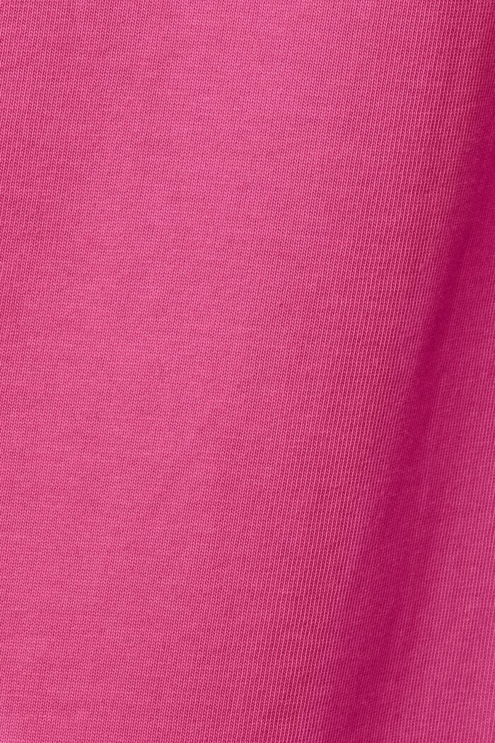 100%純棉厚平織布LOGO標誌T恤, 桃紅色, detail image number 5