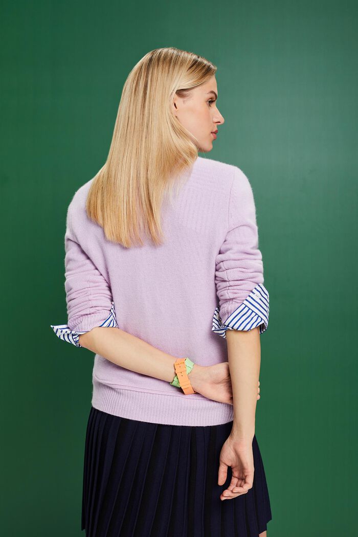 羊絨套頭衫, 淡紫色, detail image number 4