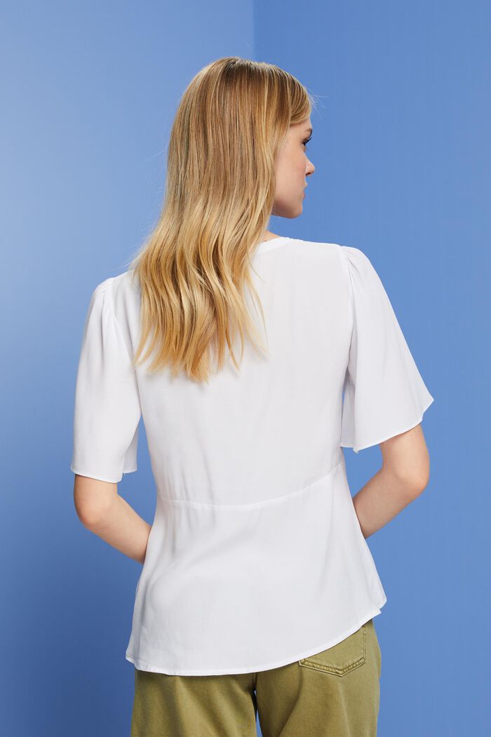 LENZING™ ECOVERO™女裝恤衫上衣, 白色, detail image number 3