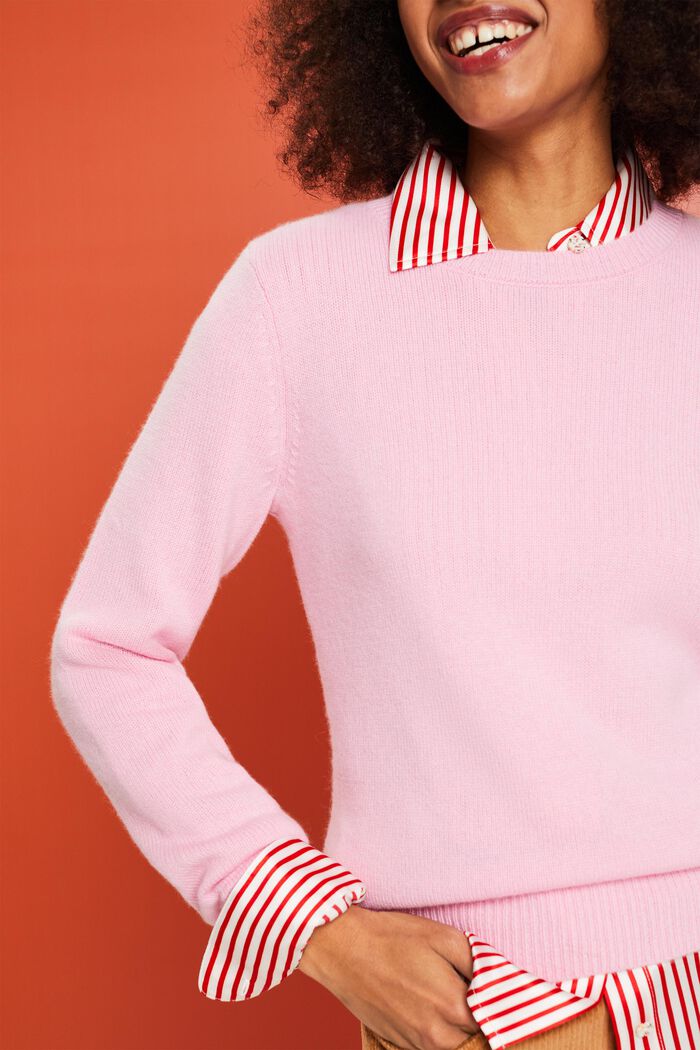 羊絨套頭衫, 粉紅色, detail image number 3