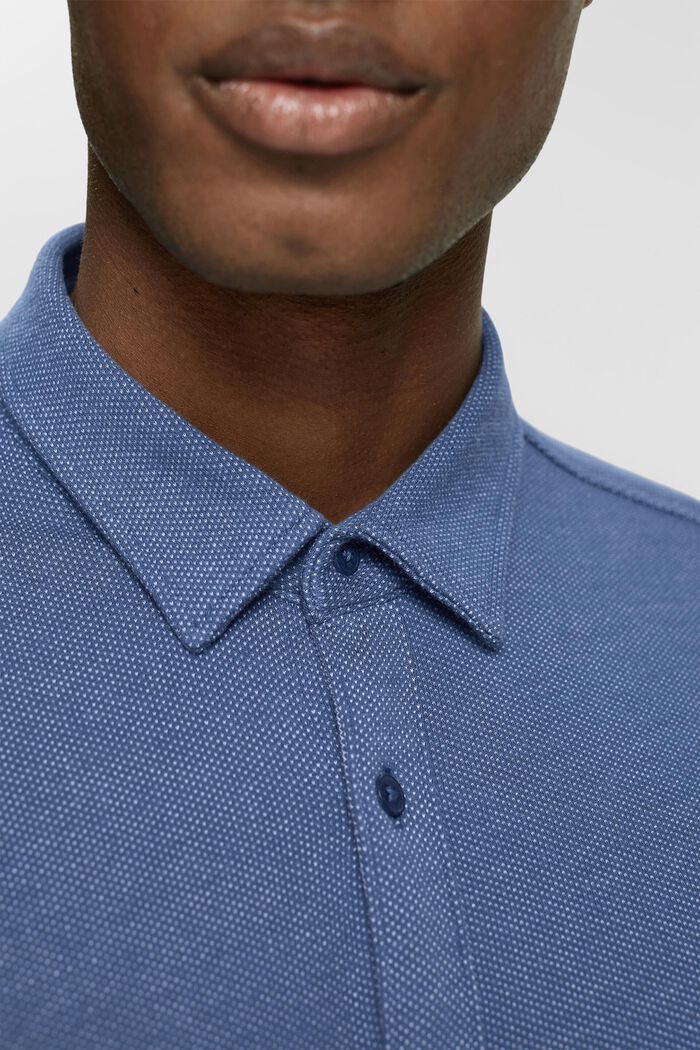 紋理恤衫, 深藍色, detail image number 0
