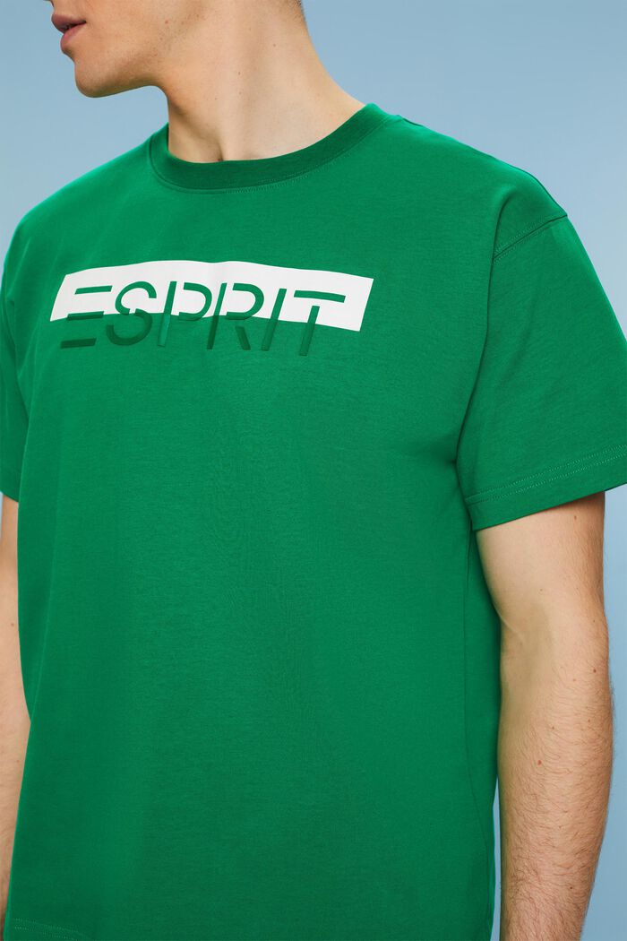 霧面亮面標誌貼花 T 恤, 綠色, detail image number 3