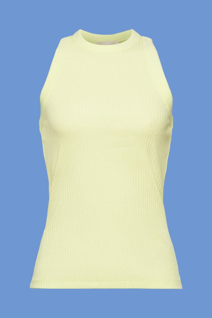 Rib knit tank top, LIME YELLOW, detail image number 6