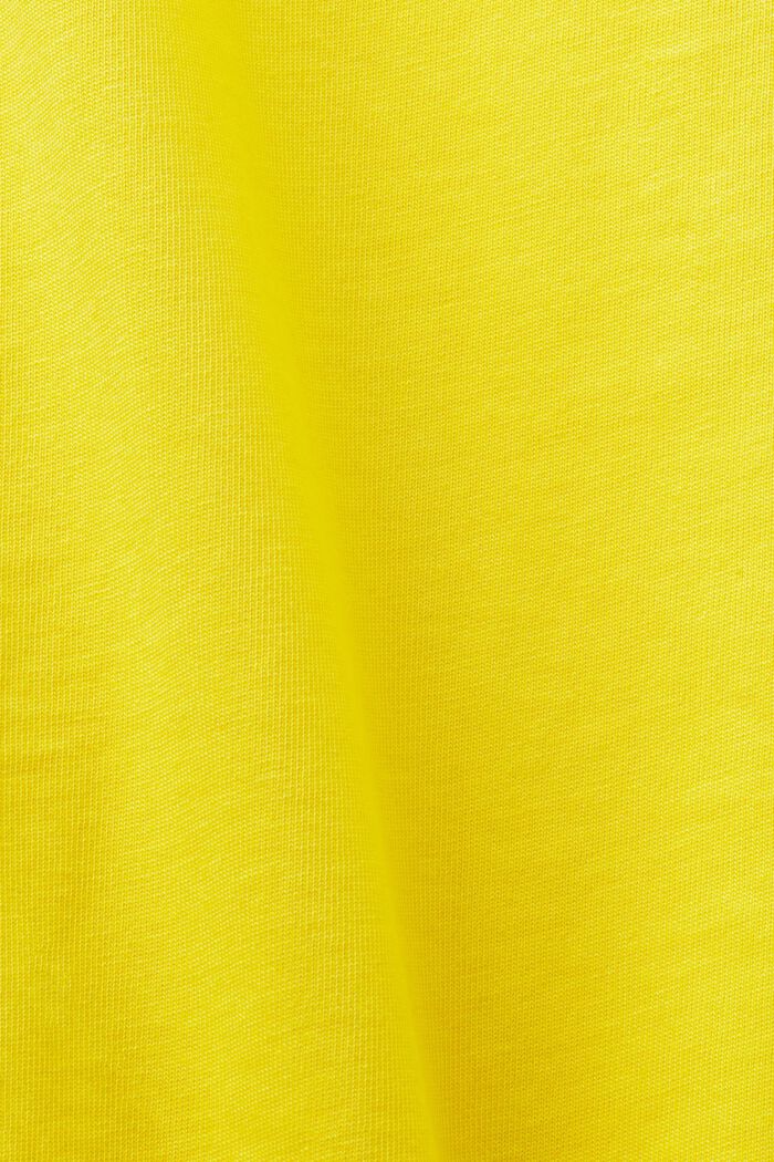 ‌超大廓形棉質平織布LOGO標誌T恤, 黃色, detail image number 6