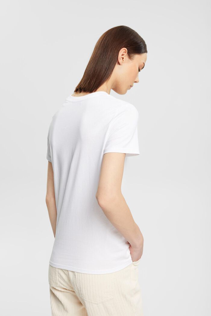 棉質圓領 T 恤, 白色, detail image number 4