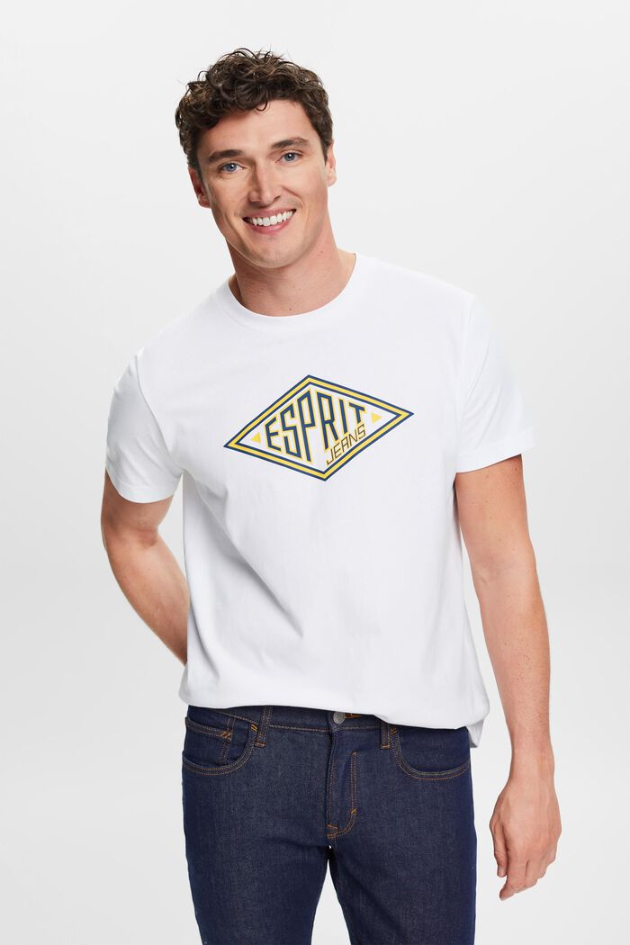 Logo Cotton T-Shirt, WHITE, detail image number 0