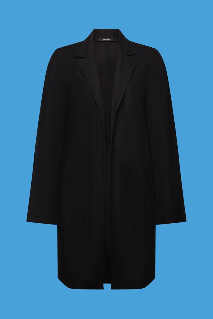 LENZING™ ECOVERO™長款平織布西裝外套, 黑色, detail image number 5
