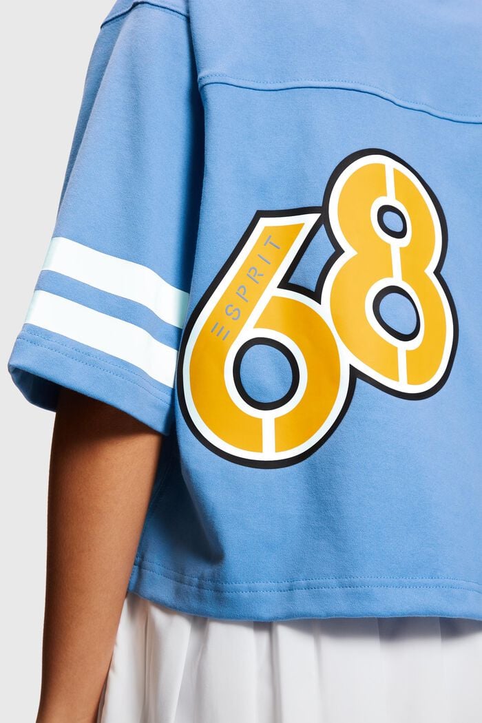 短款Varsity學院風LOGO橄欖球T恤, 淺藍色, detail image number 5