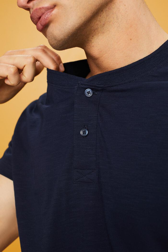 Cotton Henley T-Shirt, NAVY, detail image number 2
