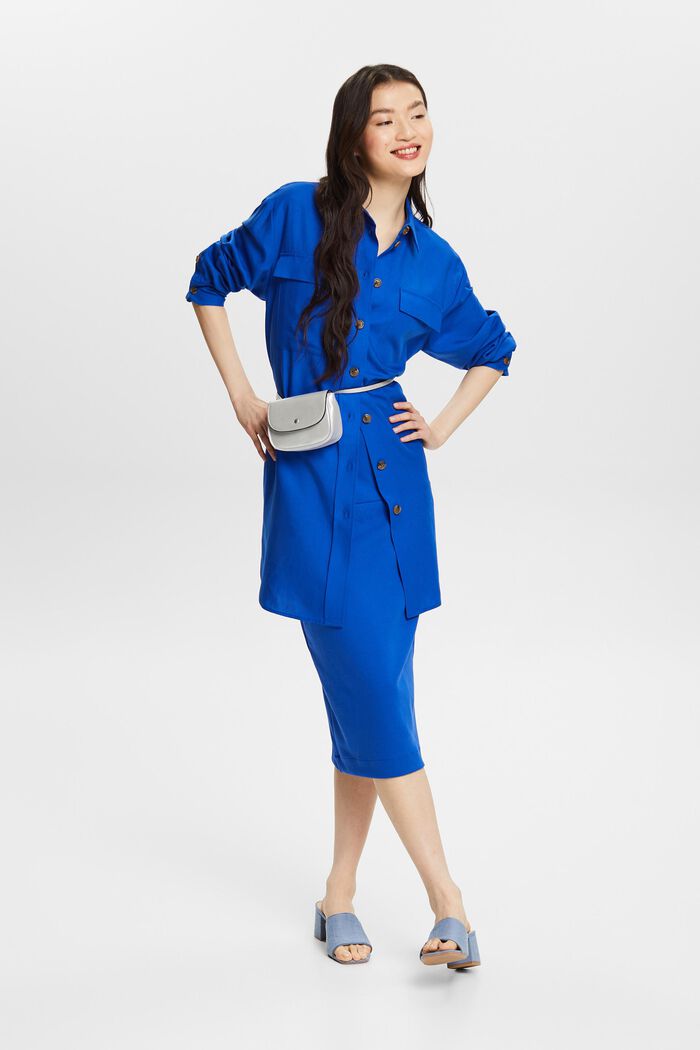 ‌長袖女裝恤衫, 藍色, detail image number 1