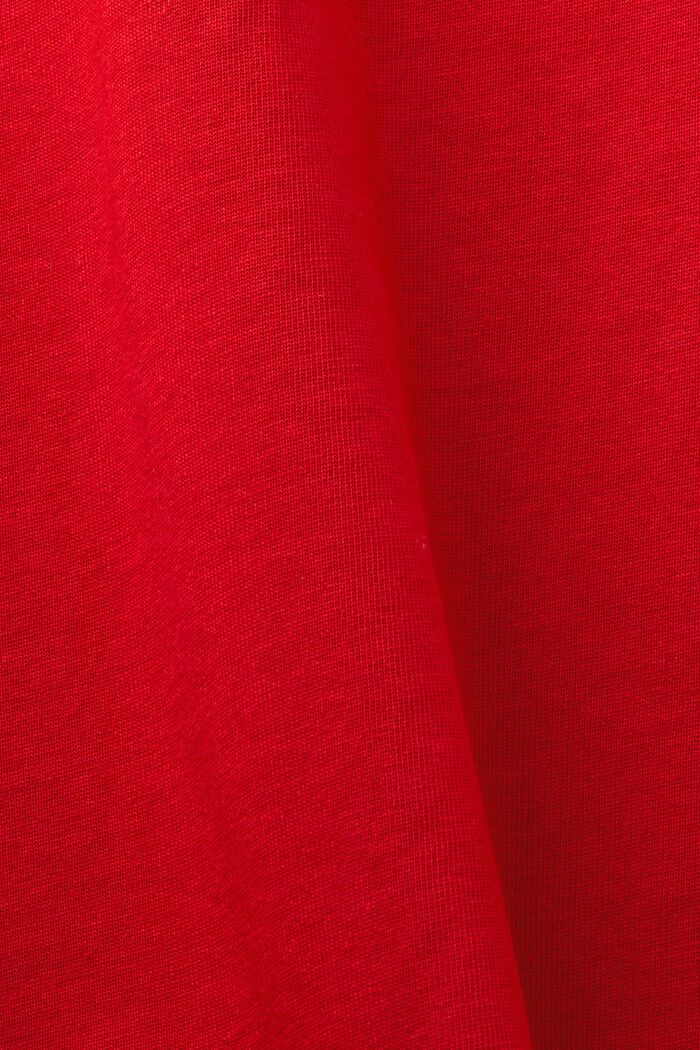 ‌超大廓形棉質平織布LOGO標誌T恤, 紅色, detail image number 7