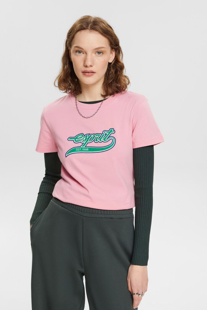 LOGO標誌印花棉質T恤, 粉紅色, detail image number 0
