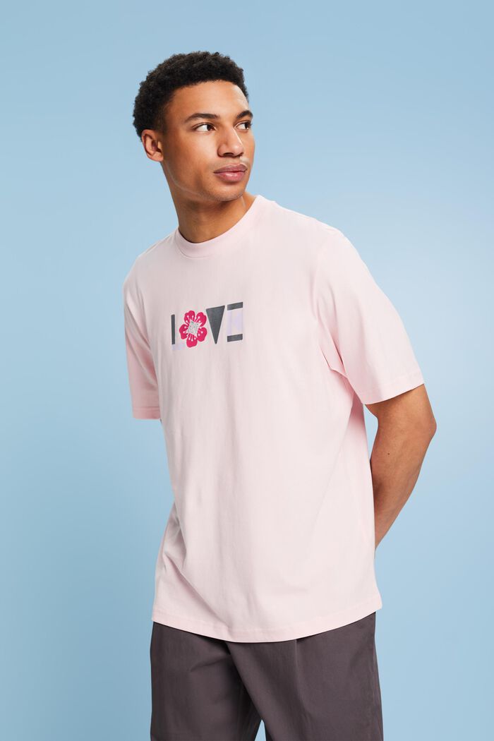 印花比馬棉T恤, 淺粉紅色, detail image number 0