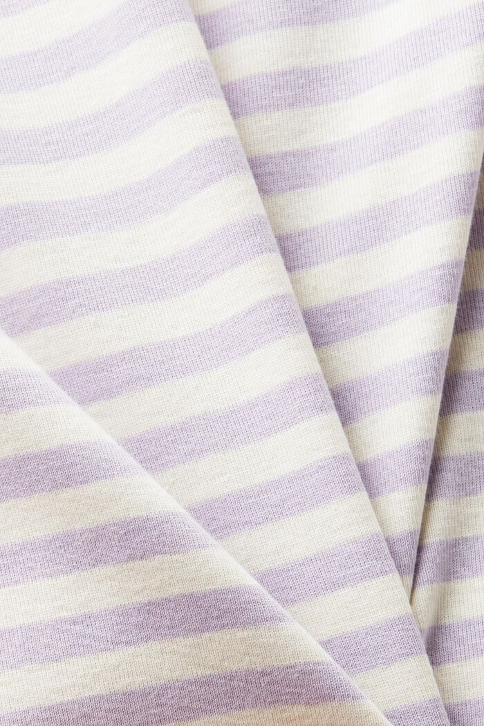 ‌LOGO標誌印花條紋棉質T恤, 淺紫色, detail image number 5
