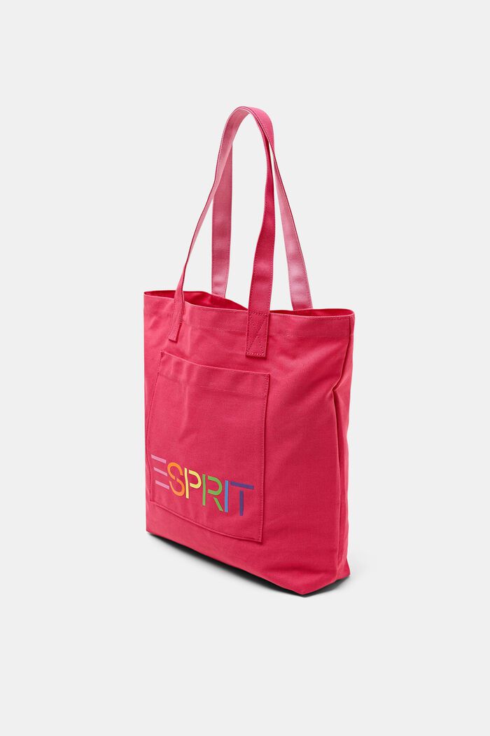 Logo Canvas Tote Bag, PINK FUCHSIA, detail image number 2