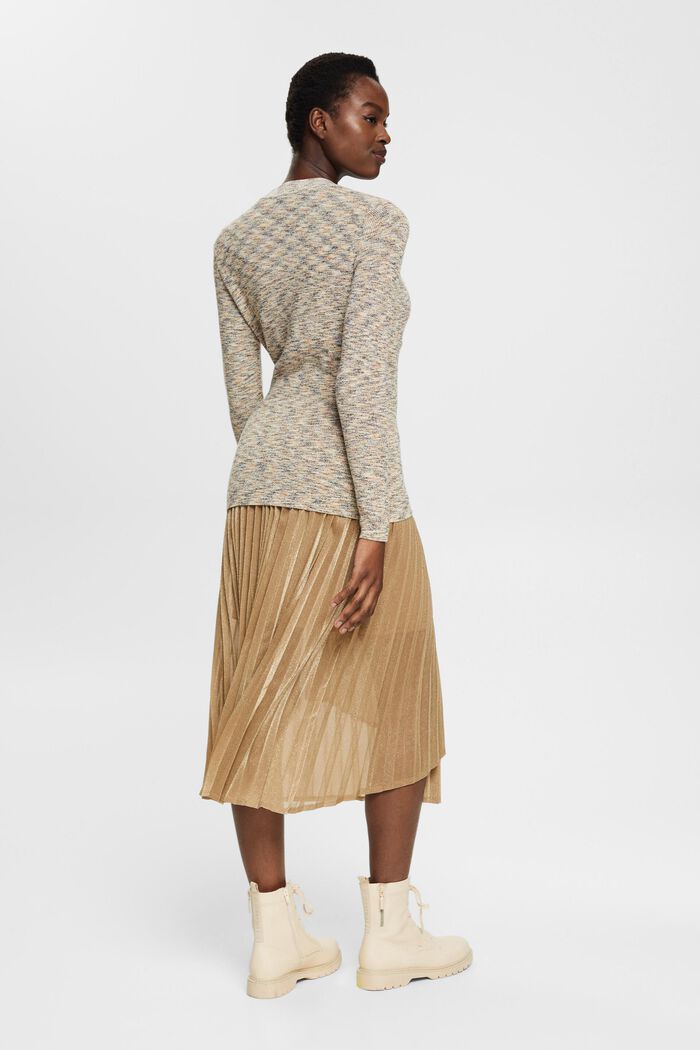 Pleated skirt with glitter effect, CREAM BEIGE, detail image number 4