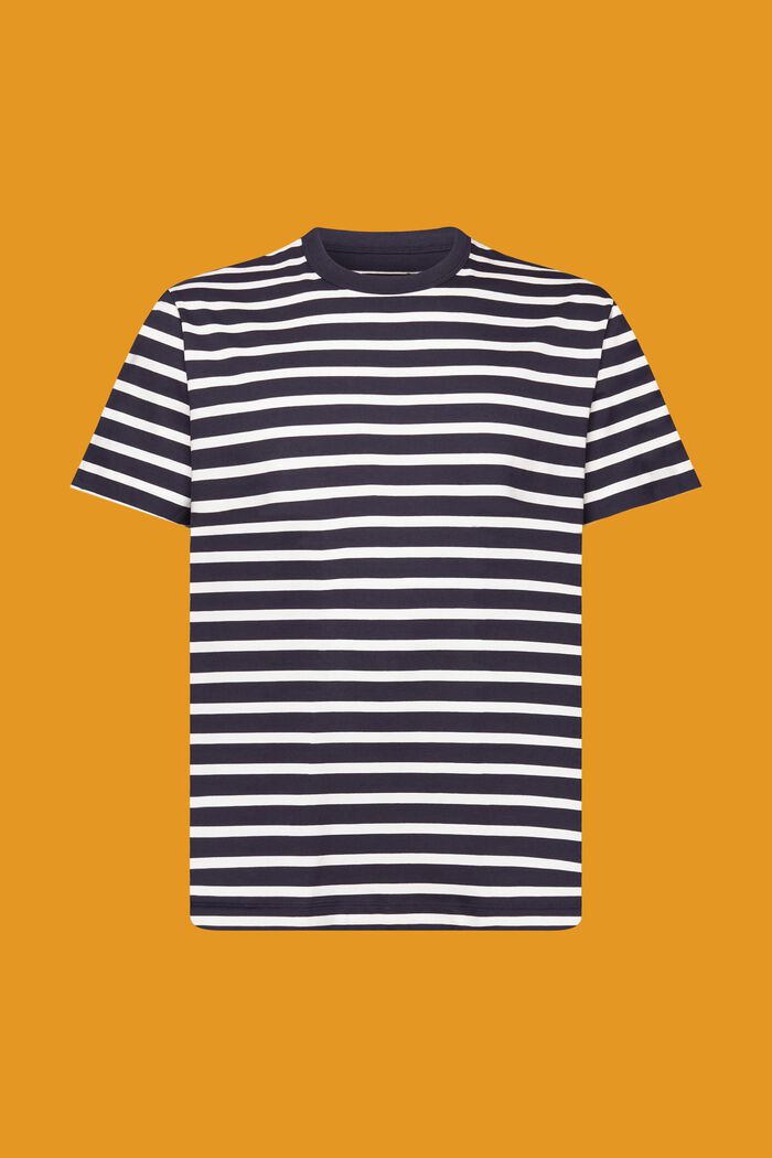 條紋再生棉T恤, 海軍藍, detail image number 6