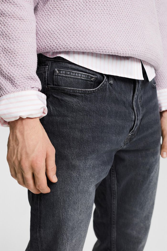 標準錐形牛仔褲, 黑色, detail image number 4